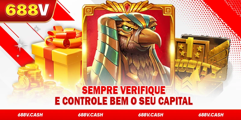 Sempre verifique e controle bem o seu capital